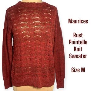 Maurices rust brown 100% cotton pullover sweater size M